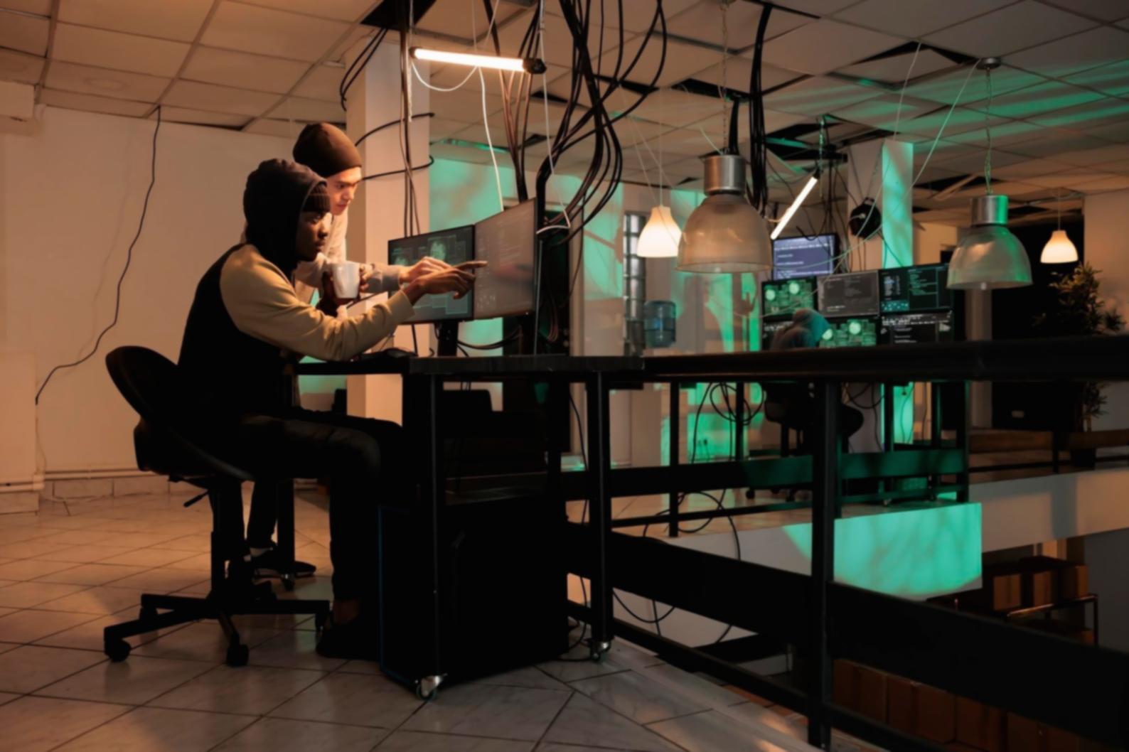 Student werkt aan code voor een social casino game project met meerdere schermen en development tools